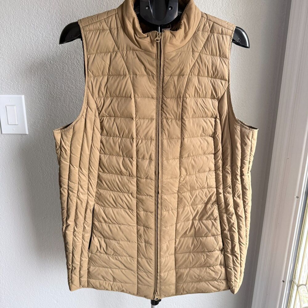 Set of 2 J. Jill Down Lightweight Quilted Puffer Packable Vests Women's Size L - Picture 5 of 11